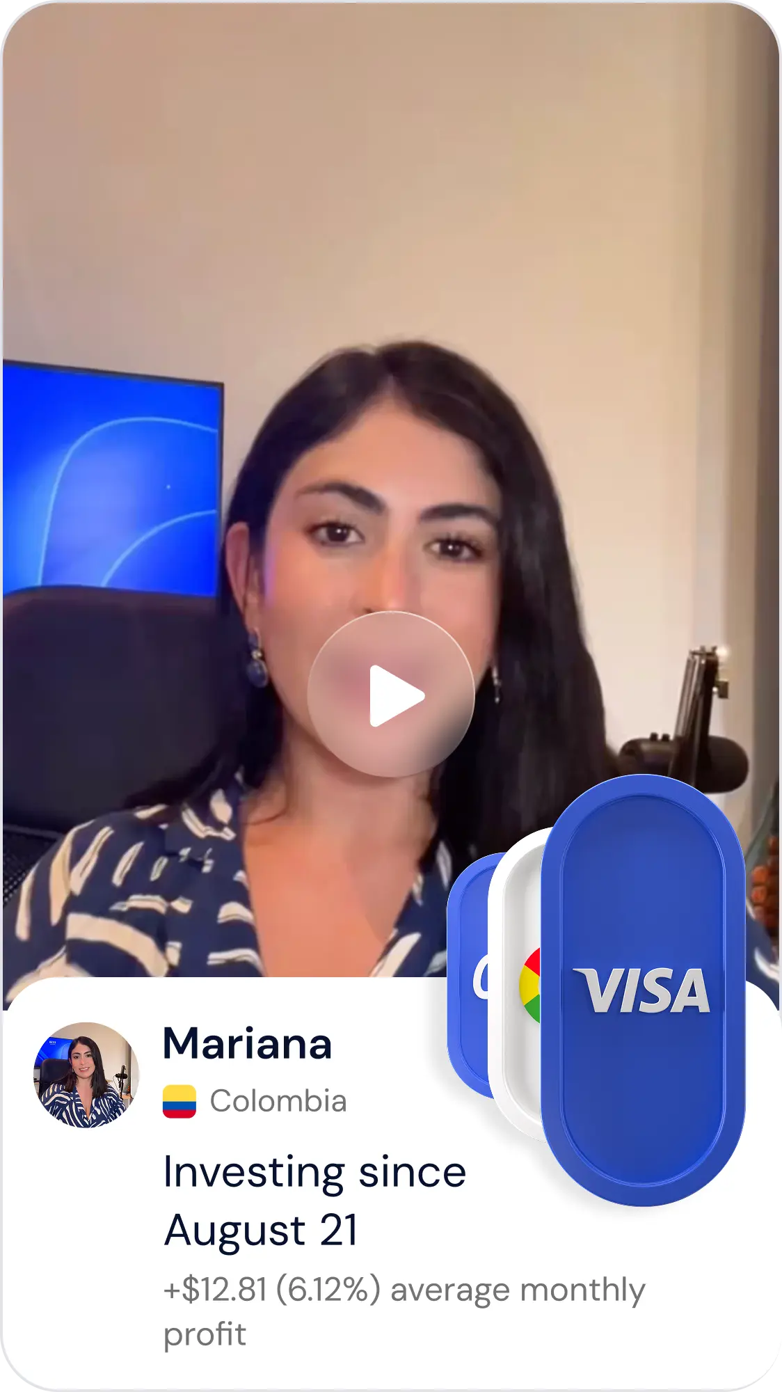 Mariana: Invirtiendo desde el 21 de agosto +$12.81 (6.12%) de ganancia mensual promedio